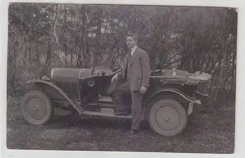 36084 Foto Ak altes Automobil mit Faltdach 1927