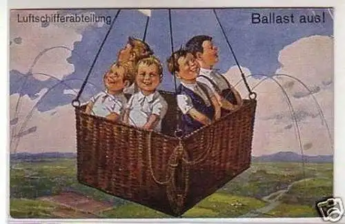 09411 Humor Ak Luftschifferabteilung Ballast aus! 1918