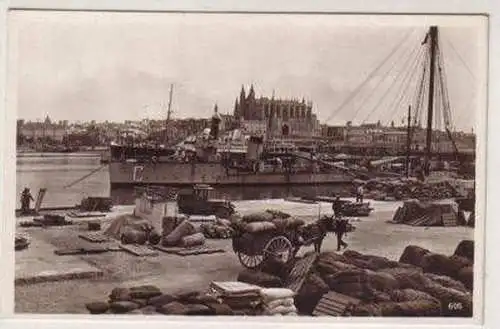 45820 Ak Palma de Mallorca Hafen um 1930