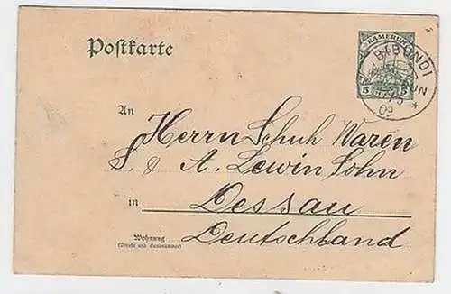 63021 Ganzsachen Ak Deutsche Kolonie Kamerun Stempel Bibundi 1909