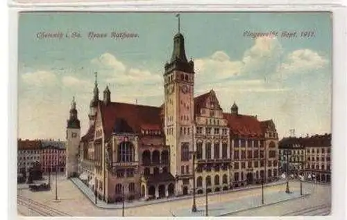 43640 Ak Chemnitz neues Rathaus 1913