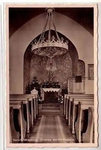 13985 Ak Kurort Bärenburg Inneres der Waldkapelle 1930