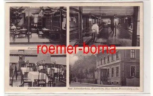 80778 Mehrbild Ak Frankenberg i. Sa. Keglerheim Restaurant Schweizerhaus 1926