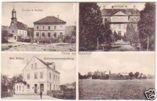 23352 Mehrbild-Ak Gruss aus Benndorf Kirche usw. 1915