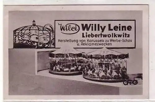 20472 Reklame Ak Liebertwolkwitz Karusselbau 1951