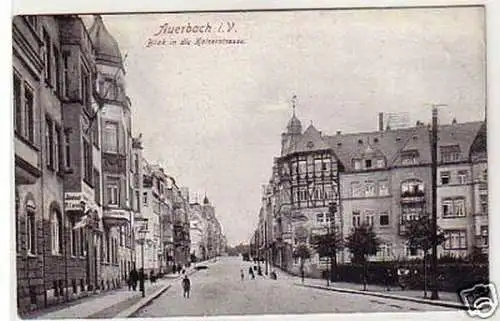 32729 Ak Auerbach Blick in die Kaiserstraße 1913