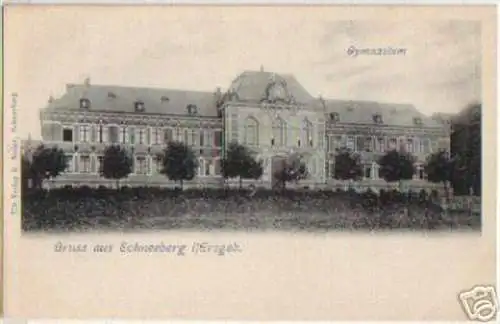 16277 Ak Gruß aus Schneeberg Erzgeb. Gymnasium um 1910