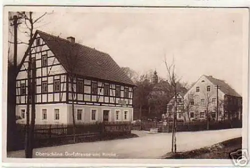 15139 Ak Oberschöna Dorfstraße und Kirche 1928