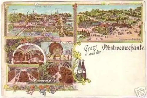 18433 Ak Gruss aus der Obstweinschänke Rötha 1898