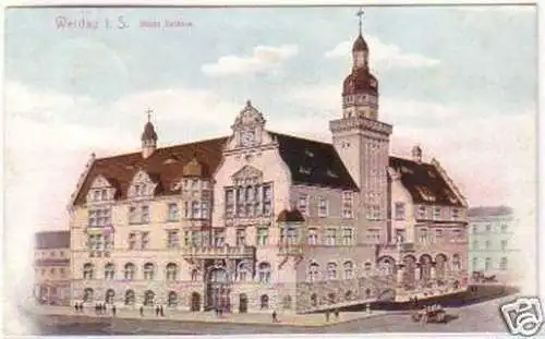 25994 AK Werdau i.S. Neues Rathaus 1910