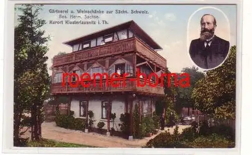 72580 Ak Kurort Klosterlausnitz in Thüringen Gärtnerei und Weinschänke 1908