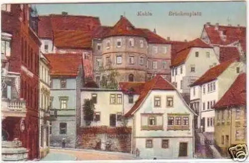 29643 Ak Kahla in Thüringen Brückenplatz um 1910