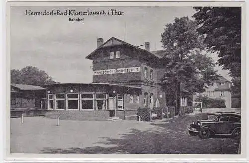 91607 Ak Hermsdorf Bad Klosterlausnitz in Thüringen Bahnhof um 1940