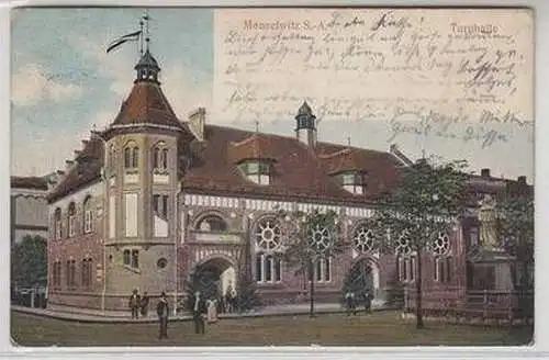 56296 Präge Ak Meuselwitz S.-A. Turnhalle um 1900