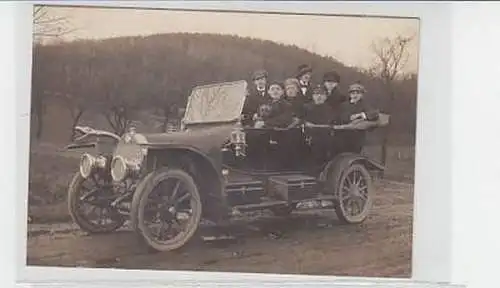 25406 Foto Ak Kirmes Autofahrt nach Kauern 1913