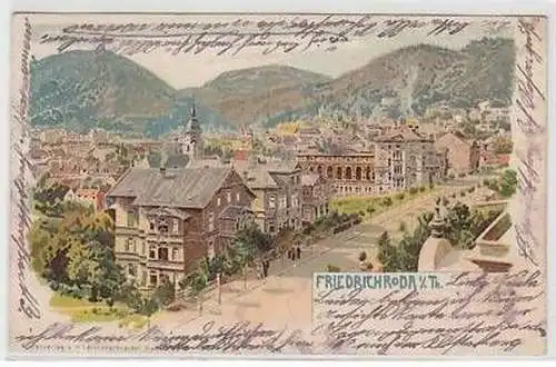 15300 Ak Lithographie Friedrichroda in Thüringen 1902