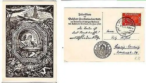 64880 Festpostkarte der Salzstadt Frankenhausen Kyffhäuserflug 1921