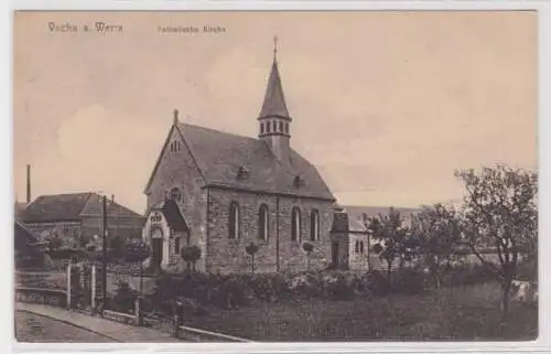 94942 Ak Vacha an der Werra - Blick zur katholischen Kirche um 1920