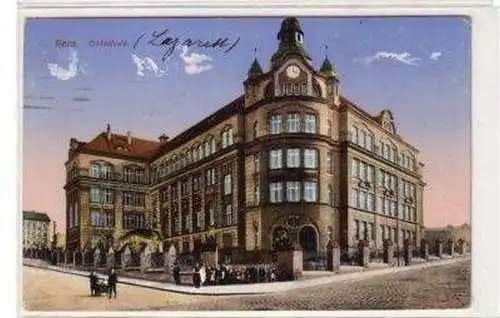 48728 Feldpost Ak Gera Ostschule Lazarett 1917