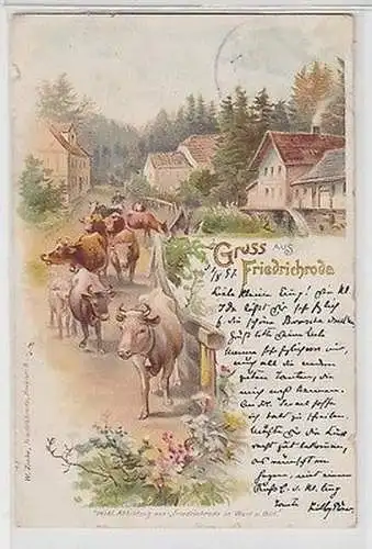 66065 Ak Lithographie Gruss aus Friedrichroda 1897