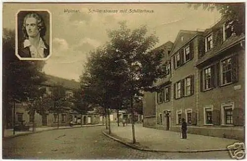 15998 Ak Weimar Schillerstrasse & Schillerhaus um 1930