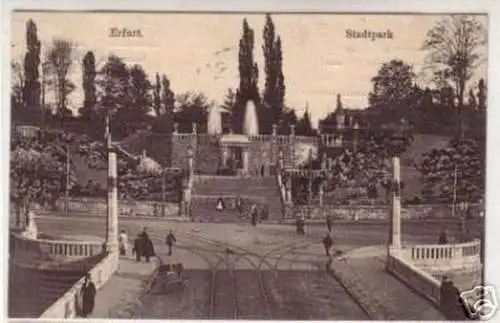 09212 Feldpost Ak Erfurt Stadtpark 1916