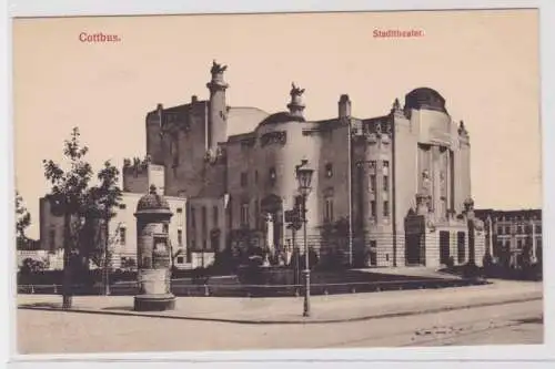 98892 Feldpost Ak Cottbus - Blick auf das Stadttheater 1916