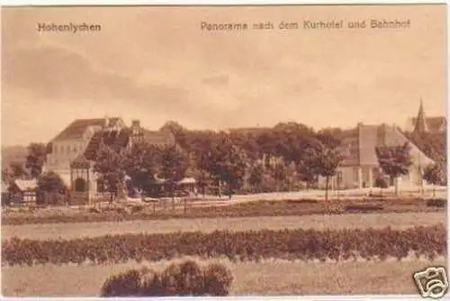 27591 Ak Hohenlychen Kurhotel und Bahnhof um 1930