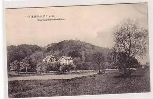 56689 Ak Freienwalde an der Oder Bibelhaus mit Bismarckturm 1906