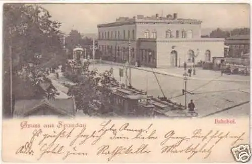 20069 Ak Gruss aus Spandau Bahnhof 1899