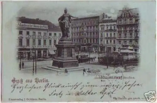 09319 Mondscheinkarte Gruß aus Berlin Berolina 1901