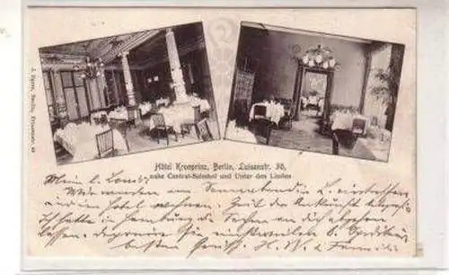 48906 Ak Berlin Hotel Kronprinz Innenansichten 1904