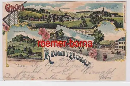 81810 Ak Lithografie Gruss aus Regnitzlosau 1902