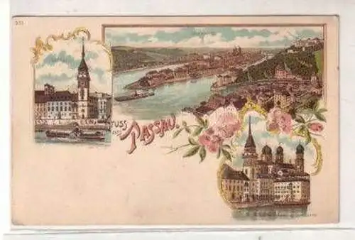 47322 Ak Lithografie Gruss aus Passau um 1900