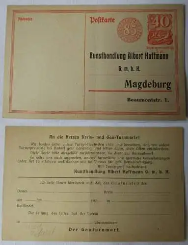 95732 DR Ganzsachen Postkarte P153 Zudruck Kunsthandlung A. Hoffmann Magdeburg