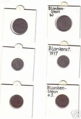 3 x Münzen Notgeld Gemeinde Blankenstein um 1917