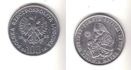 100 Zloty Kupfer Nickel Münze Polen 1985 Denkmal- Spital Zentrum für Gesundheit