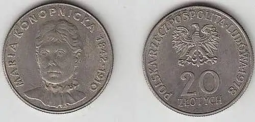 20 Zloty Nickel Münze Polen 1978 Maria Konopnika (Mü4875)