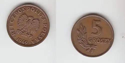 5 Groszy Kupfer Münze Polen 1949