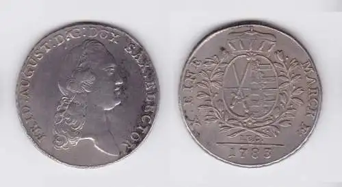 1 Taler Silber Münze Sachsen 1783 IEC (129590)