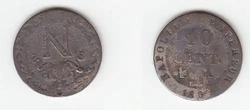 10 Cent Silber Münze Königreich Westfalen 1809 s/ ss