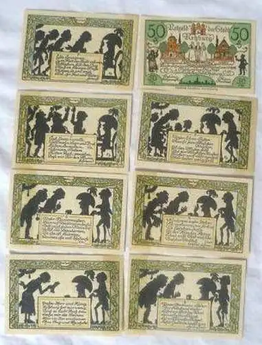 8 Banknoten Notgeld Stadt Rehburg 1921