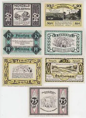 7 Banknoten Notgeld Stadt Stolzenau an der Weser 1921