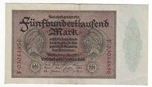 Banknote Inflation 500000 Mark Rosenberg 87 b