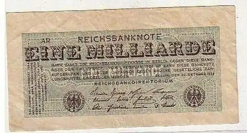 seltene Banknote 1 Milliarde 20.10.1923 Rosenberg 119