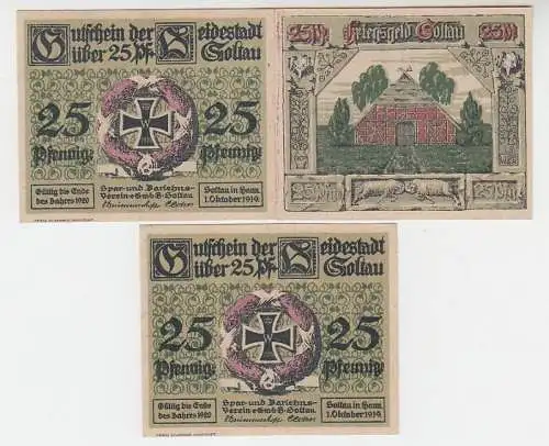 3 Banknoten Notgeld Heidestadt Soltau 1919