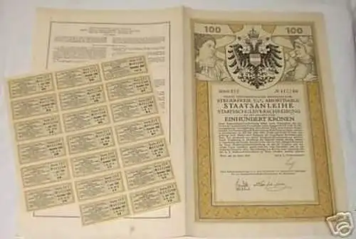 seltene Aktie Österreichische Staatsanleihe 1916