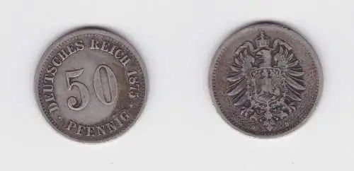 50 Pfennig Silber Münze Kaiserreich 1875 D Jäger 7 (137205)