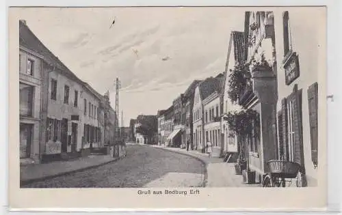 93015 Ak Gruß aus Bedburg Erft Strassenansicht 1930