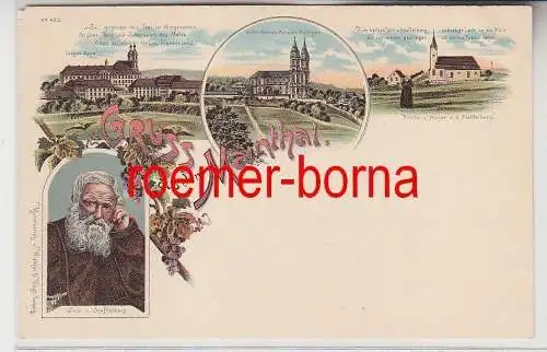 73231 Ak Lithografie Gruss aus dem Mainthal Schloss Banz usw. um 1900